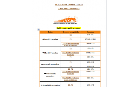 Stage compétitifs